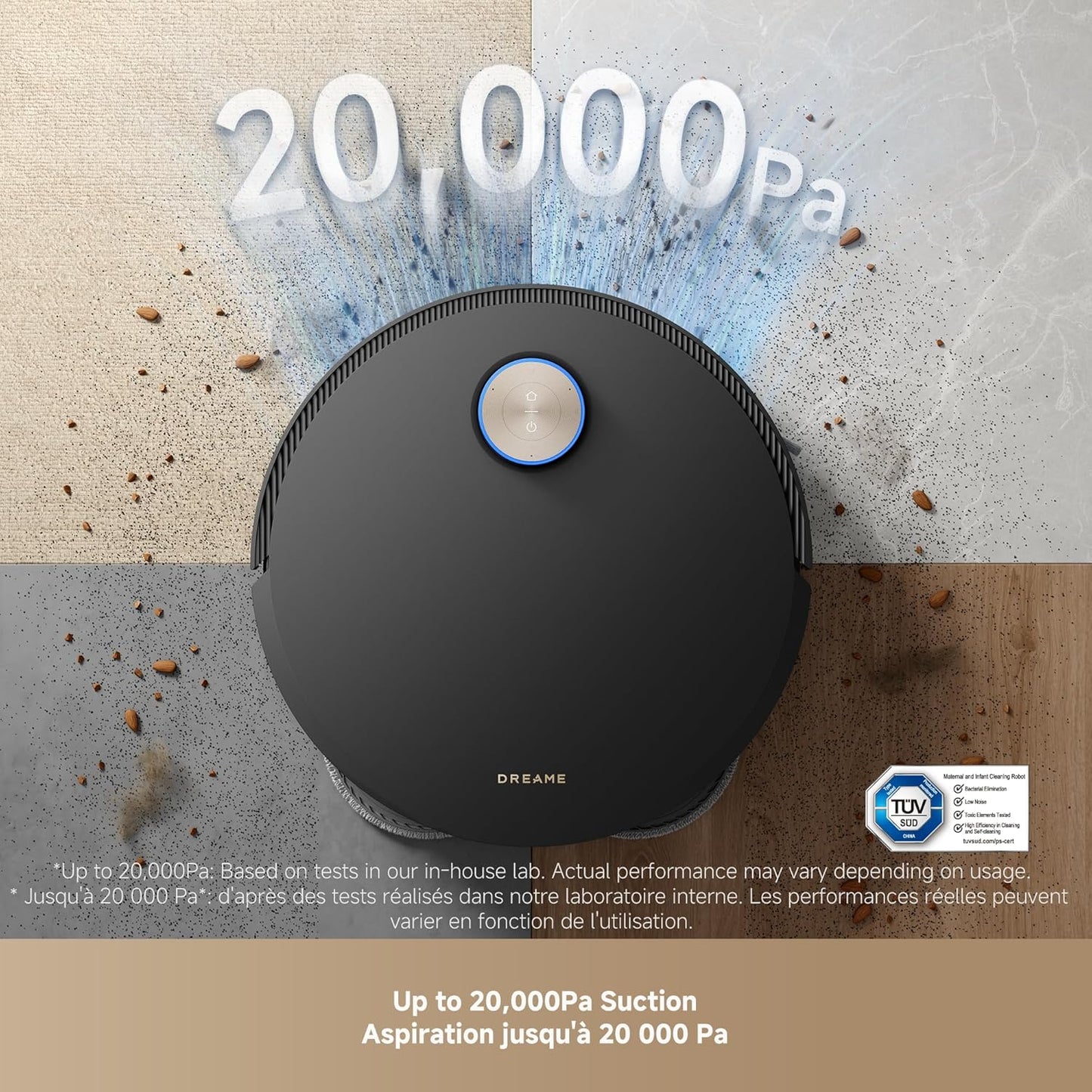 X50 Ultra Complete Robot Vacuum and Mop with Auto-Empty and Mop Self-Cleaning, 20,000Pa Suction, Obstacle Avoidance and 360° Navigation, Corner to Edge Deep Cleaning, Detangling Brush (Black)