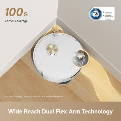 L60 Ultra FE Robot Vacuum and Mop, Auto-Empty and 100℃ Self-Cleaning Mop, 30,000Pa Suction, Obstacle Avoidance and 360° Navigation, Corner to Edge Deep Cleaning, Tricut Brush, White