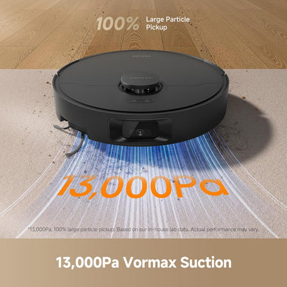 D20 Pro plus Robot Vacuum, 13,000Pa Suction, Duobrush for Pet Hair, Corner Cleaning, Self Emptying, LDS Navigation Laser Avoidance, Vacuum Mop, Hard Floors&Carpets (Black)