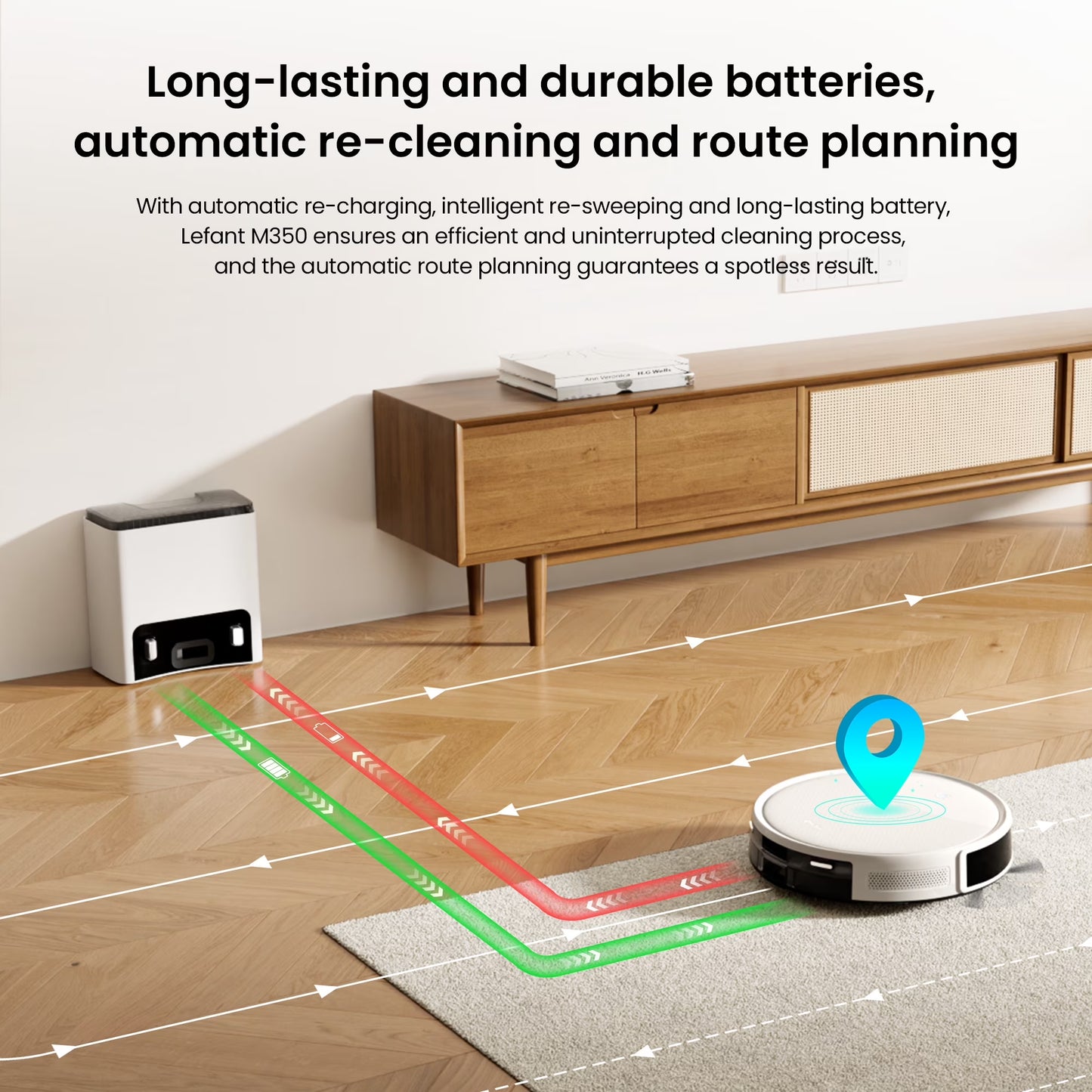 M350L Robot Vacuum and Mop, 40-Day Self-Emptying, Smart Obstacle Avoidance, Wifi/Alexa, Multi-Floor Mapping, 150 Min Runtime