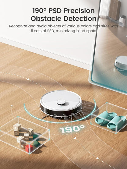Robot Vacuum and Mop, 12000Pa Suction, 90-Day Self-Emptying, Obstacle Avoidance, Auto Mop Washing&Drying, All-In-One for Pet Hair Carpet, 5G Wifi Alexa/App/Iwatch Control, M3