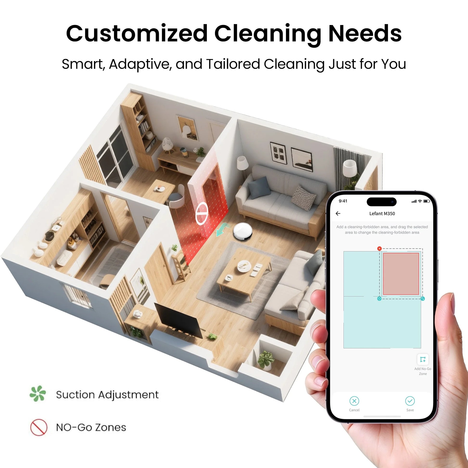 M350L Robot Vacuum and Mop, 40-Day Self-Emptying, Smart Obstacle Avoidance, Wifi/Alexa, Multi-Floor Mapping, 150 Min Runtime