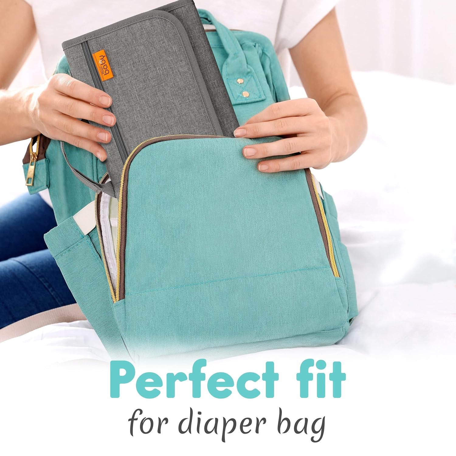 Portable Diaper Changing Pad - Baby Diaper Changer Travel Bag with Wipes Pocket, Smart Design Portable Changing Mat, Infant Travel Station Kit, Gift for Newborn Girl & Boy - Grey, Modern