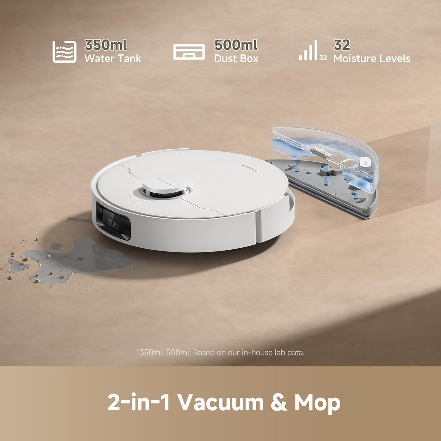 D20 Pro plus Robot Vacuum, 13,000Pa Suction, Duobrush for Pet Hair, Corner Cleaning, Self Emptying, LDS Navigation Laser Avoidance, Vacuum Mop, Hard Floors&Carpets, 5,200Mah Battery White