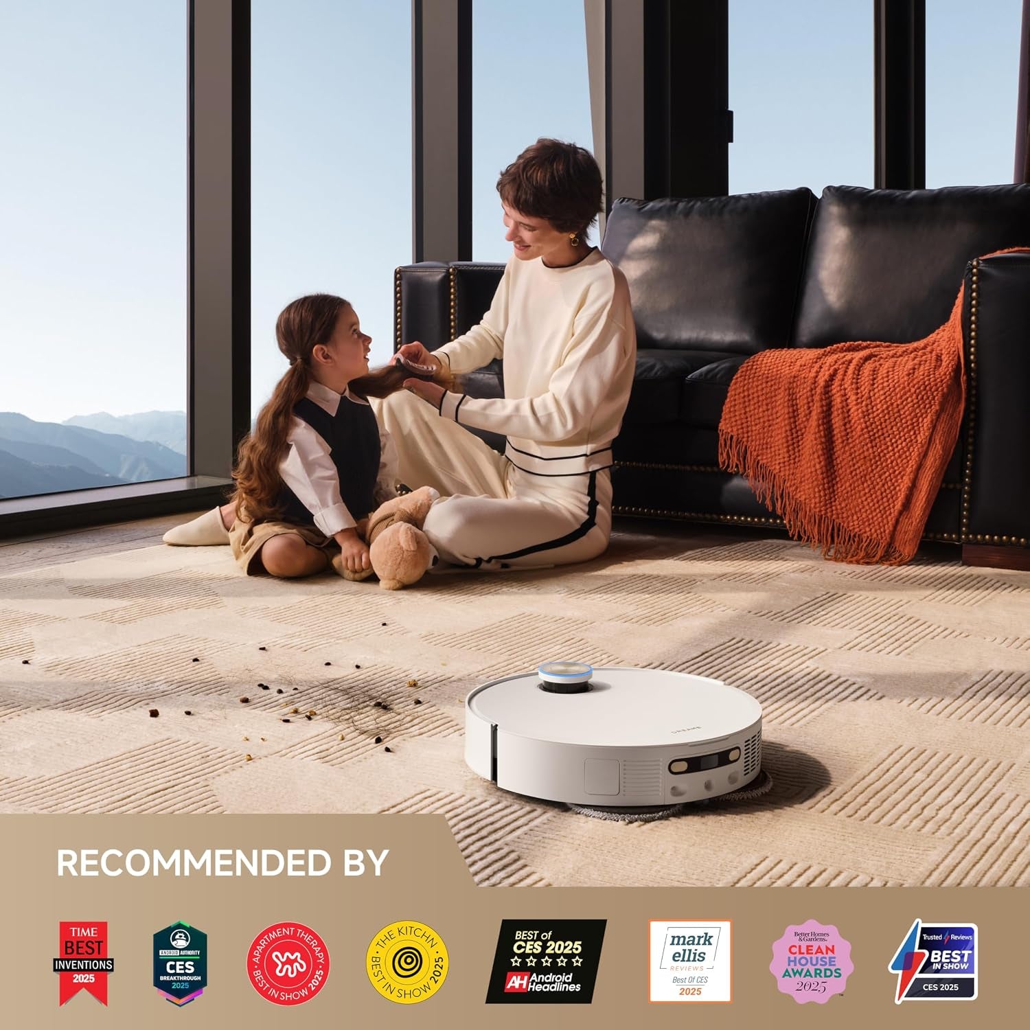 X50 Ultra White Robot Vacuum and Mop with Auto-Empty and Mop Self-Cleaning, 20,000Pa Suction, Obstacle Avoidance and 360° Navigation, Corner to Edge Deep Cleaning, Detangling Brush