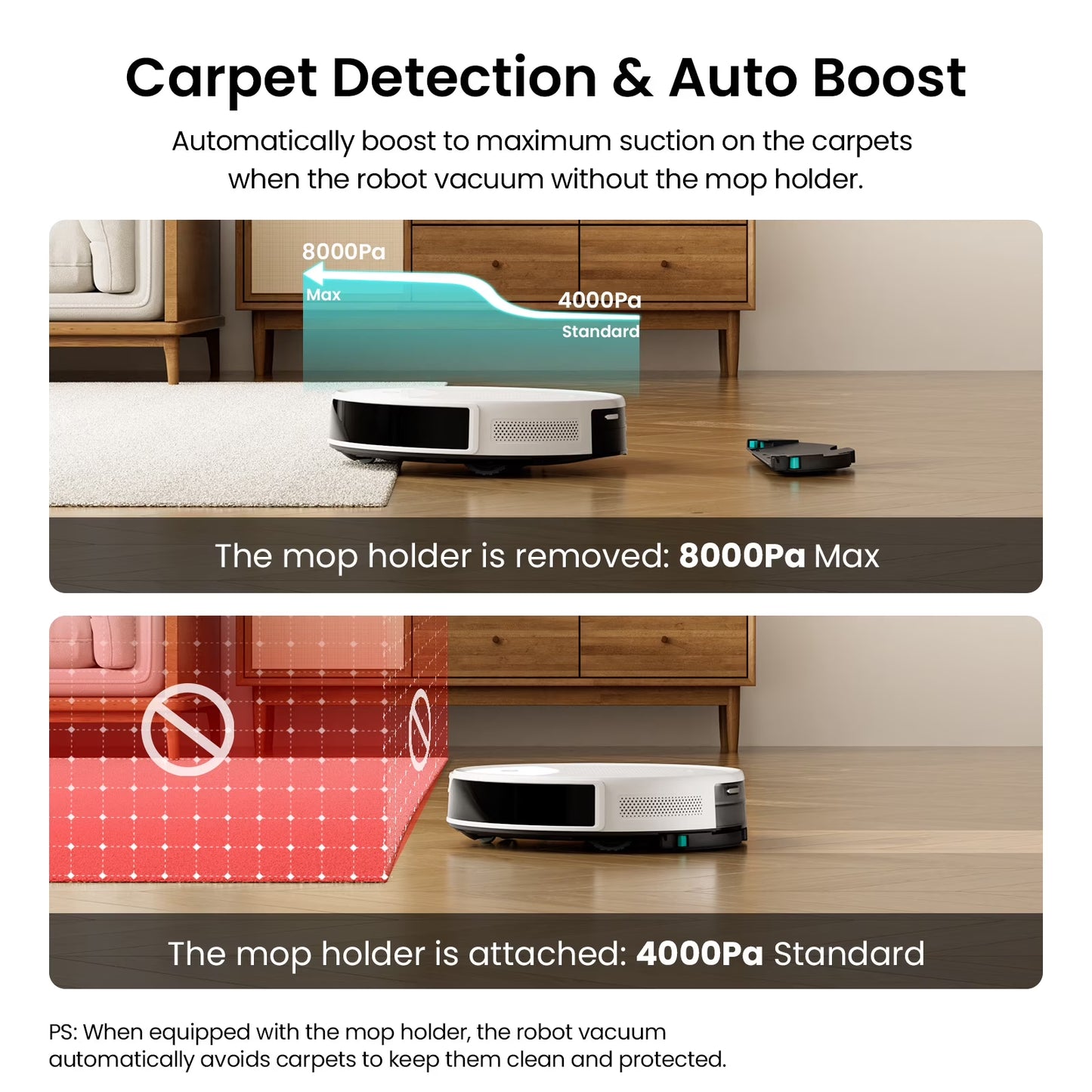 M350L Robot Vacuum and Mop, 40-Day Self-Emptying, Smart Obstacle Avoidance, Wifi/Alexa, Multi-Floor Mapping, 150 Min Runtime