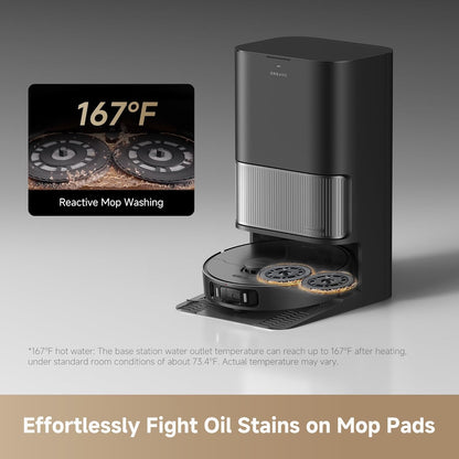 L40S Ultra AE Robot Vacuum and Mop Combo, 19,000Pa Suction, Self Emptying Dust Box, Flexible Mop & 167℉ Self Cleaning Washboard, Diverse Brush Selection, All-In-One Station, Auto Refill