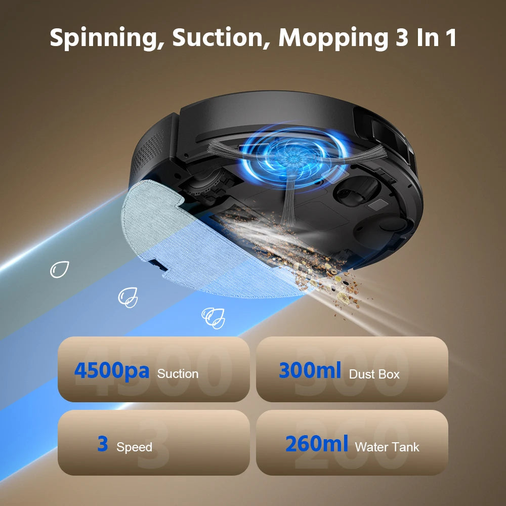 Teendow 2 in 1 Smart Self Charging Electric Robot Vacuum Cleaner Mop Sweep Wet Dry Floor Auto Cleaning Robot Vacuum Cleaner