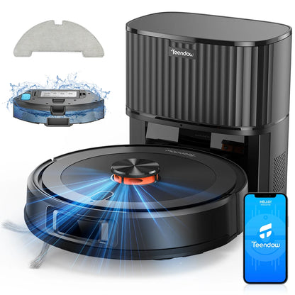 Teendow 2 in 1 Smart Self Charging Electric Robot Vacuum Cleaner Mop Sweep Wet Dry Floor Auto Cleaning Robot Vacuum Cleaner