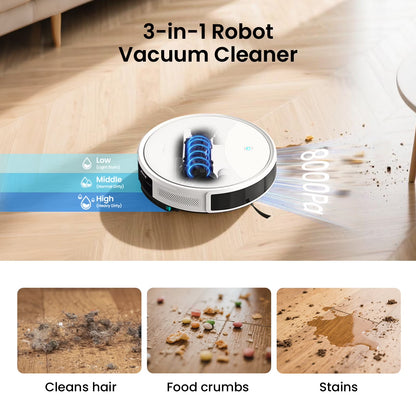 M350L Robot Vacuum and Mop, 40-Day Self-Emptying, Smart Obstacle Avoidance, Wifi/Alexa, Multi-Floor Mapping, 150 Min Runtime