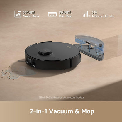 D20 Pro plus Robot Vacuum, 13,000Pa Suction, Duobrush for Pet Hair, Corner Cleaning, Self Emptying, LDS Navigation Laser Avoidance, Vacuum Mop, Hard Floors&Carpets (Black)