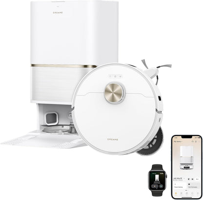 L60 Ultra FE Robot Vacuum and Mop, Auto-Empty and 100℃ Self-Cleaning Mop, 30,000Pa Suction, Obstacle Avoidance and 360° Navigation, Corner to Edge Deep Cleaning, Tricut Brush, White