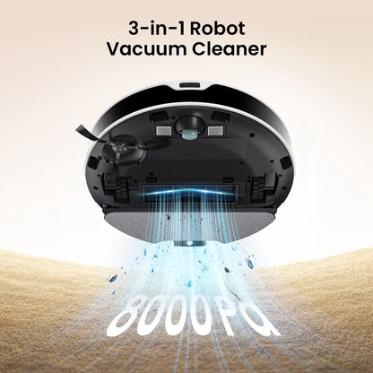 M350L Robot Vacuum and Mop, 40-Day Self-Emptying, Smart Obstacle Avoidance, Wifi/Alexa, Multi-Floor Mapping, 150 Min Runtime