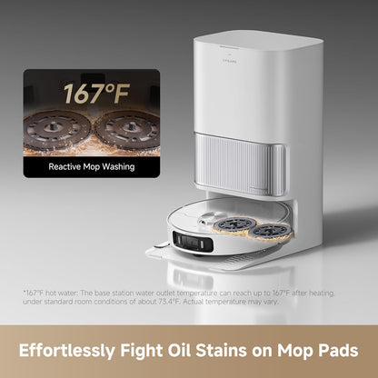 L40S Ultra AE Robot Vacuum and Mop Combo, 19,000Pa Suction, Self Emptying Dust Box, Flexible Mop & 167℉ Self Cleaning Washboard, Diverse Brush Selection, All-In-One Station, Auto Refill