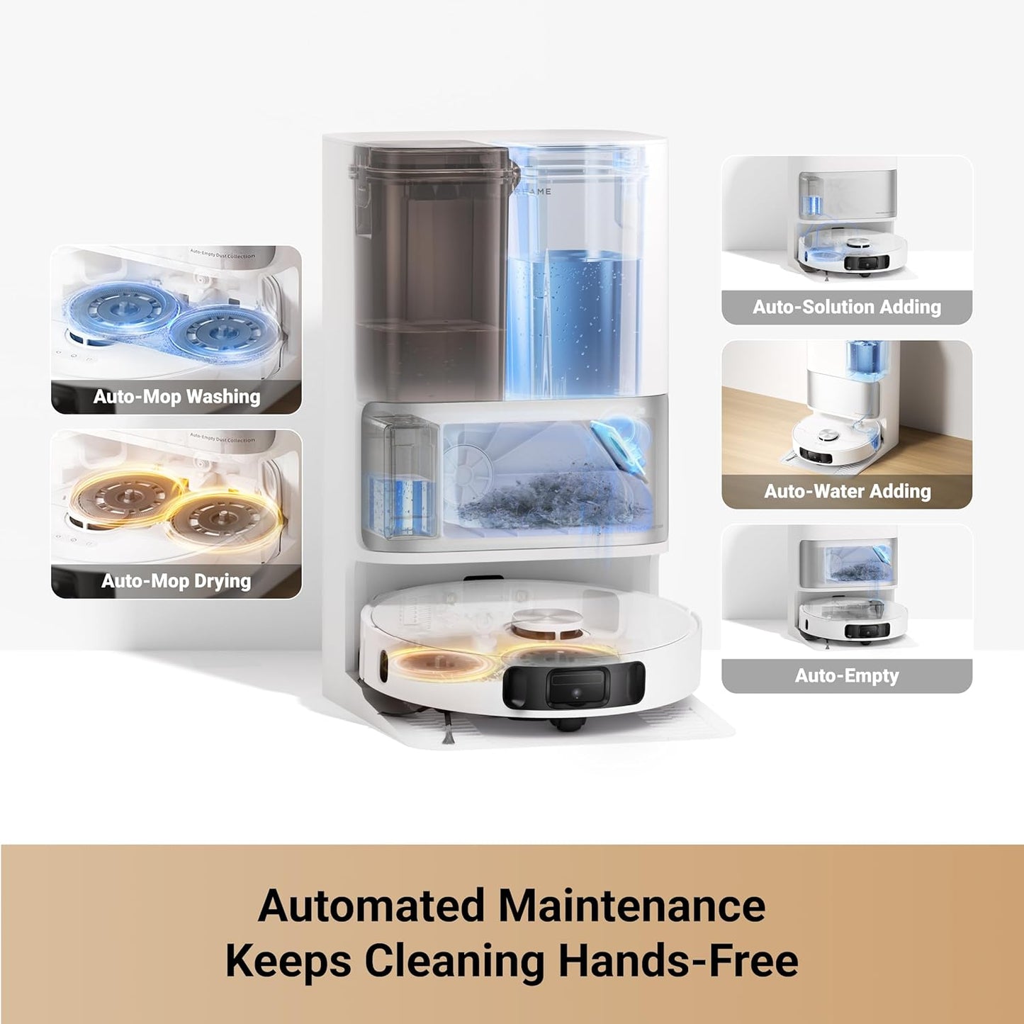 L10S Ultra Gen 2 Robot Vacuum and Mop, 10,000Pa Suction, Mopextend Tech, All-In-One Base Station, 75 Days Auto-Empty, Mop Self-Washing&Drying, Smart Obstacle Avoidance, Carpet Cleaning