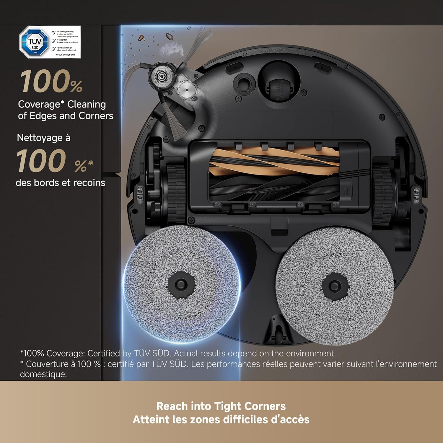 X50 Ultra Complete Robot Vacuum and Mop with Auto-Empty and Mop Self-Cleaning, 20,000Pa Suction, Obstacle Avoidance and 360° Navigation, Corner to Edge Deep Cleaning, Detangling Brush (Black)