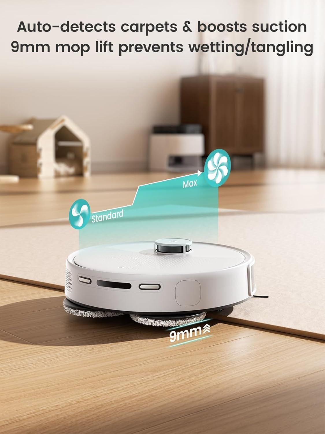 Robot Vacuum and Mop, 12000Pa Suction, 90-Day Self-Emptying, Obstacle Avoidance, Auto Mop Washing&Drying, All-In-One for Pet Hair Carpet, 5G Wifi Alexa/App/Iwatch Control, M3