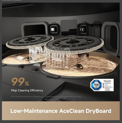 L60 Ultra FE Robot Vacuum and Mop, Auto-Empty and 100℃ Self-Cleaning Mop, 30,000Pa Suction, Obstacle Avoidance and 360° Navigation, Corner to Edge Deep Cleaning, Tricut Brush, Black
